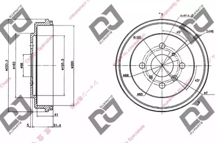 Тормозный барабан DJ PARTS BR1049